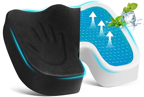 ANNJET Wheelchair Cushions Extra Large Size, Seat Cushion Gel Enhance-Office Chair Cushion, Car Driving Cushion, Memory Foam Cushion, Removable Cover Tailbone Pain Relief for Office, Wheelchair, Car