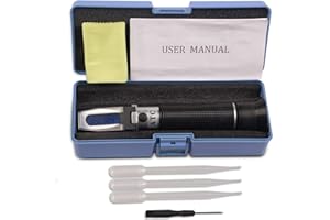 ONE250 Premium Salinity Refractometer with Automatic Temperature Compensation for Saltwater, Aquarium, Marine Reef Tank Testing - Dual Scale (0-100ppt & 1.000 to 1.070 S.G.)