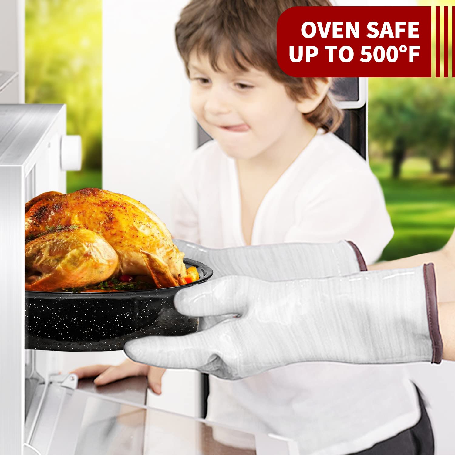 DIMESHY 18Inch Roasting Pan, Enamel on Steel, Black Covered Oval Roaster Pan with Lid, Large Cookware for Turkey, Small Chicken, Roast Baking Pan.