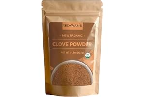 Heawans Organic Premium Grade Clove Ground, Food Grade Aluminium Foil Kraft Paper Pouch (4.5 OZ)
