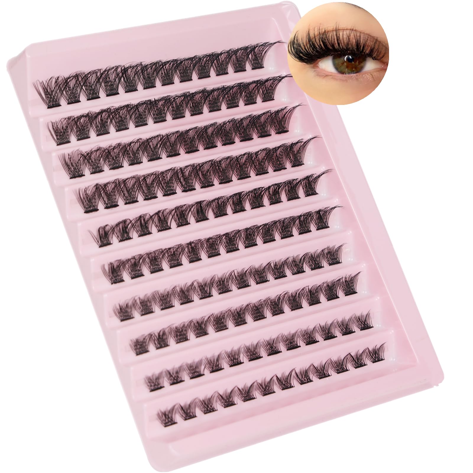 Lash Clusters, 120Pcs DIY Individual Eyelash Extenisons Natural Look D Curl Cluster eyelashes 8-16MM Reusable Individuals DIY at Home (#01) — image 1