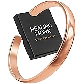 Healing Monk Pure Copper Bracelet for Men & Women – Handmade Uncoated Copper Jewelry Cuff – Adjustable Healing Copper Bracelets for Arthritis – Mens & Womens Copper Cuff Pulsera de Cobre