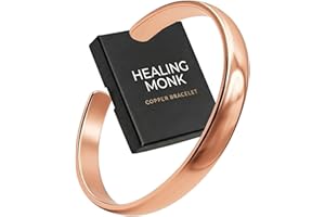 Healing Monk Pure Copper Bracelet for Men & Women – Handmade Uncoated Copper Jewelry Cuff – Adjustable Healing Copper Bracelets for Arthritis – Mens & Womens Copper Cuff Pulsera de Cobre