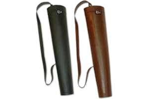 CarolUSA Archery, Hunting Indoor Outdoor Sports, Recurve/Compound/Longbow Traditional Faux Leather Shoulder Back Arrow Holder, Quiver, Bag