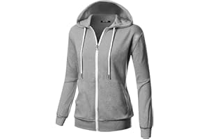 GIVON Basic Lightweight Zip-Up Hoodie Long Sleeve Thin Jacket for Women with Plus Size