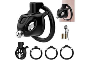 Male Chastity Cock Cage Sex Toy for Men, FEELKIDA 2 Styles Chastity Device with 3 Sizes Ring and Invisible Lock for Penis Ere