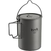 Kuvik Titanium Pot with Bail Handle 900ml (30 oz) - Ultralight and Compact | Corrosion Resistant, Food Safe, Non-Toxic, No Metallic Taste, Easy to Clean, Dishwasher Safe, Padded Carrying Bag Included