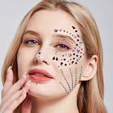 wuios 4 Sets Face Gems Body Jewels Rhinestone Stickers Festival Makeup view 8