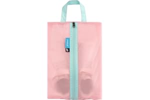 pack all Kids Shoe Bag for Travel, Water-Resistant Shoe Pouch for Gym, Odor-Resistant Soccer Cleats Bag for Sport, Cute Design for Girls, Boys, Toddlers (Pink)