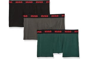 HUGO Men's 3 Pack Bold Logo Cotton Stretch Trunks