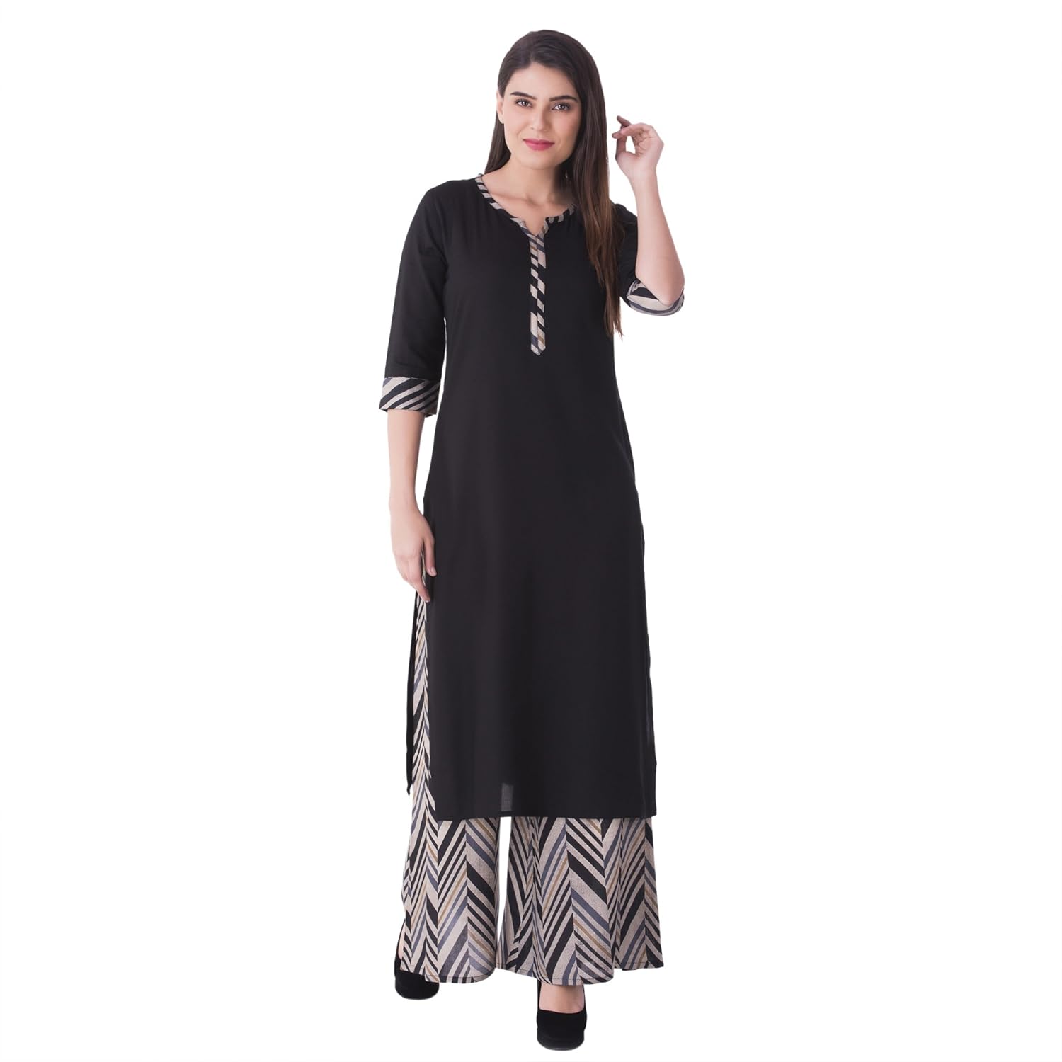 Buy Khushal K Women S Cotton Kurti With Palazzo Pant Set At Amazon In