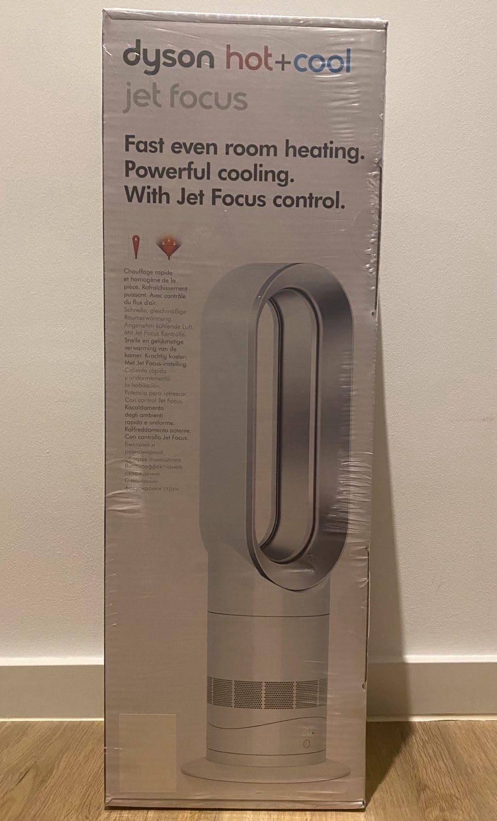 Dyson Jet Focus AM09 Hot and Cool Fan-White and Silver, 2000 W, Weiß/Silberfarben