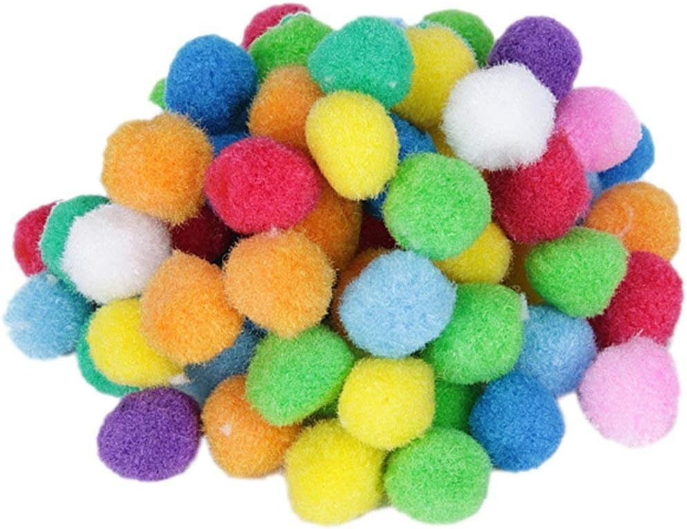 Heart Service Round Felt Balls 20mm Diameter Multicolored Pompon Balls Handicrafts Pom Balls 80 Pieces