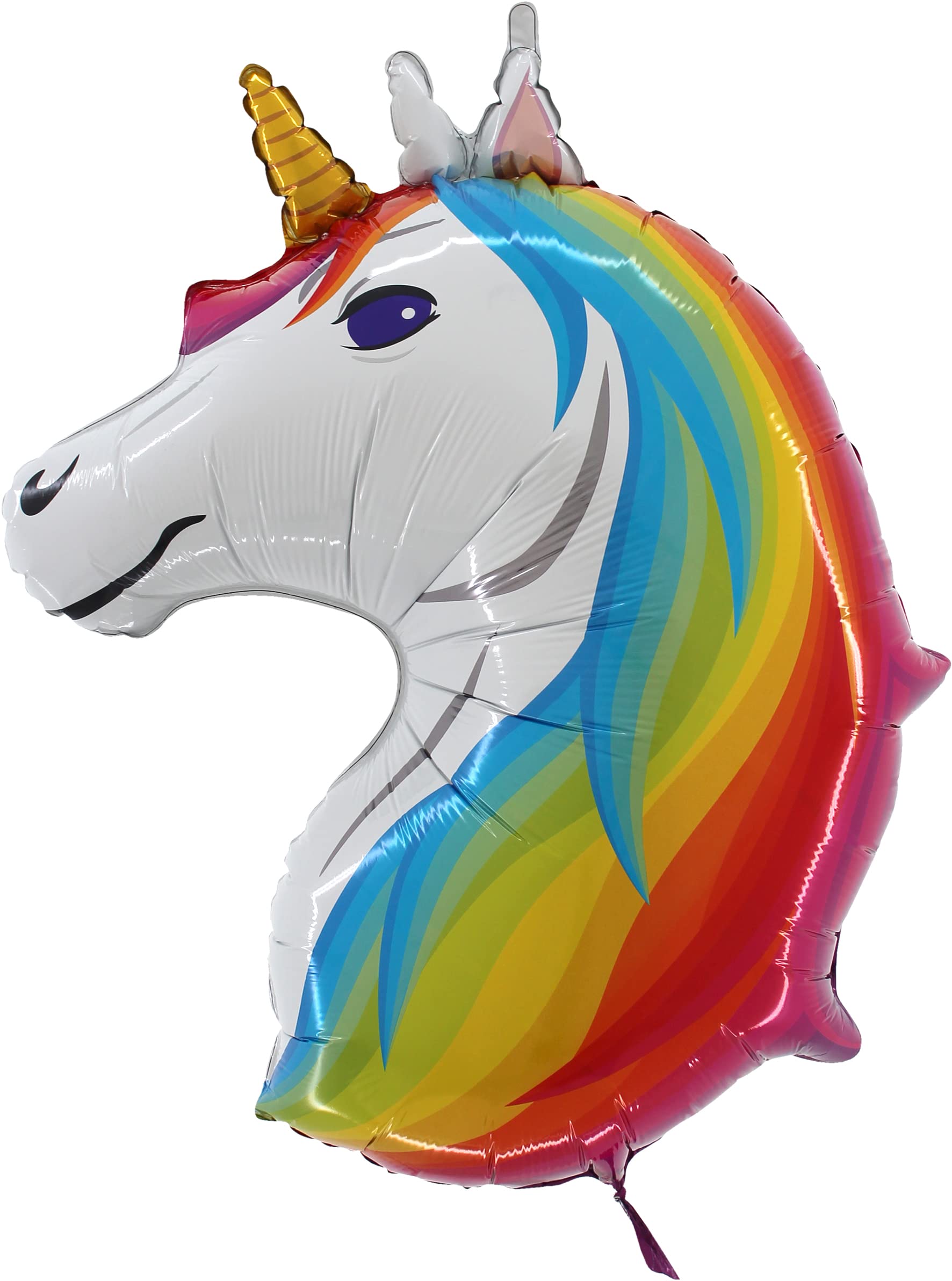 Toyland® 70cm (28") Rainbow Unicorn Head Shaped Character Foil Balloon - Kids Party Balloons