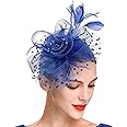 Fascinators Hat Women Tea Party Headband Flower Cocktail Mesh Feathers Hair Clip Kentucky Derby Hat Wedding