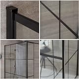 Milano Barq Black Grid 300mm Hinged Shower Enclosure Return Screen Toughened view 3