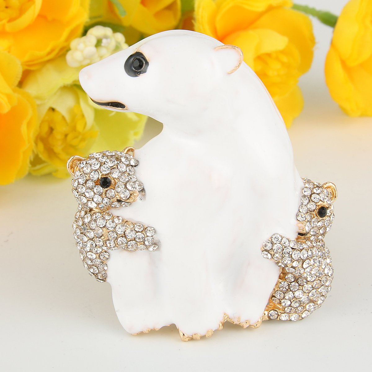 Spilla Fiocco Di Neve Cristallo Austriaco - Elegante E Trasparente - Ever Faith - Confezione Regalo