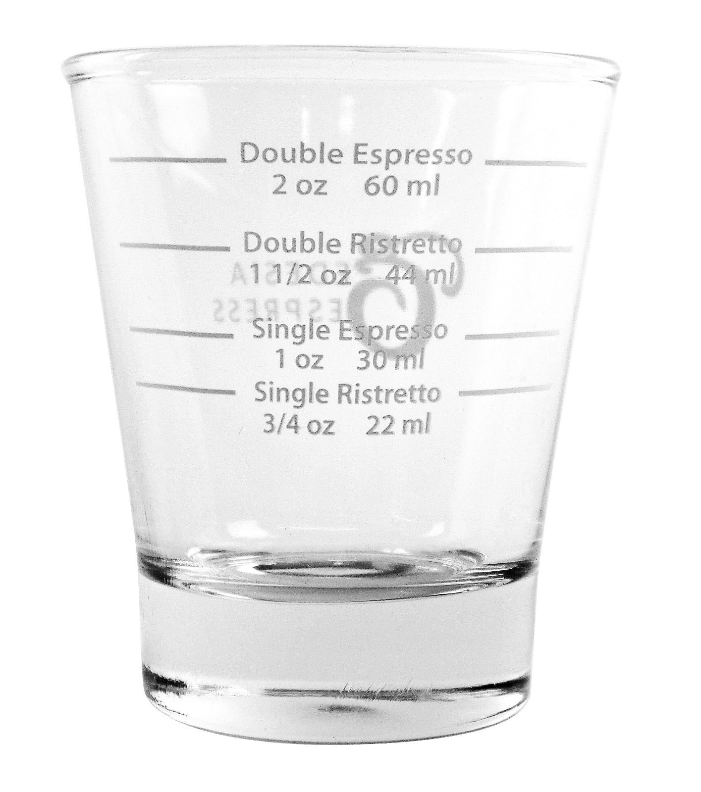 White Lined Espresso Shot Glass Measure for Coffee Espresso Machines - 85ml - by EDESIA ESPRESS