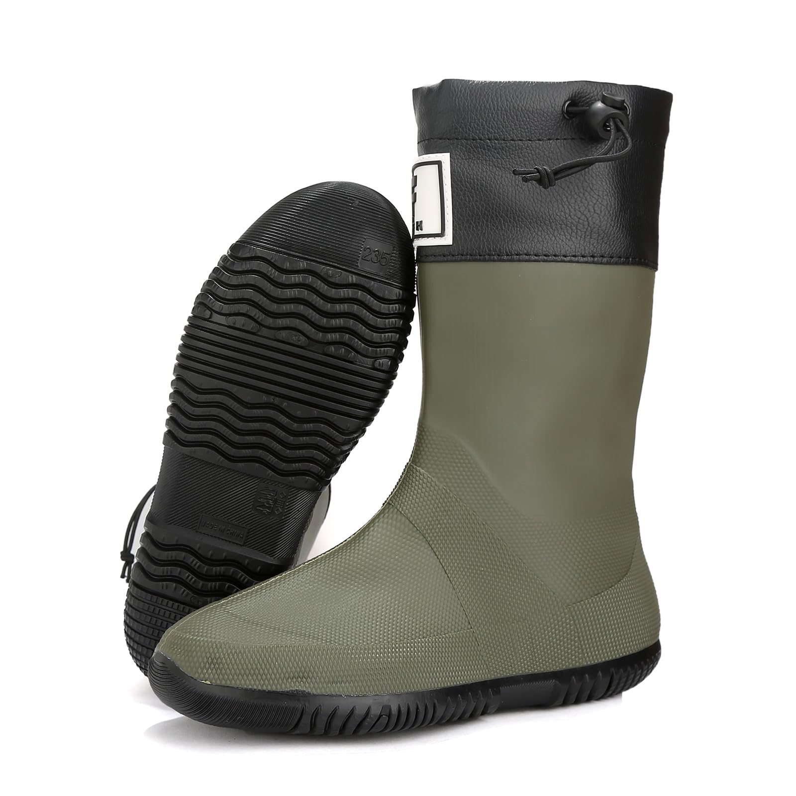 Photo 1 of YorFotMae Midshaft Rain Boots Women, Waterproof Rubber Boots Men, Mid-Height Anti-Slip Lightweight Garden Shoes, Mid Calf Water Boots with Adjustable Buckle, Durable Fishing Boots Outdoor
