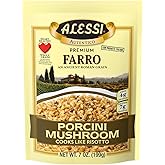 Alessi Autentico, Premium Seasoned Roman Grain Farro, Cooks Like Risotto, Heart Healthy, Easy to Prepare, 7oz (Porcini Mushroom, Pack of 6)
