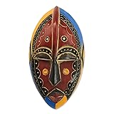 NOVICA Artisan Handcarved African Wood Mask Wooden