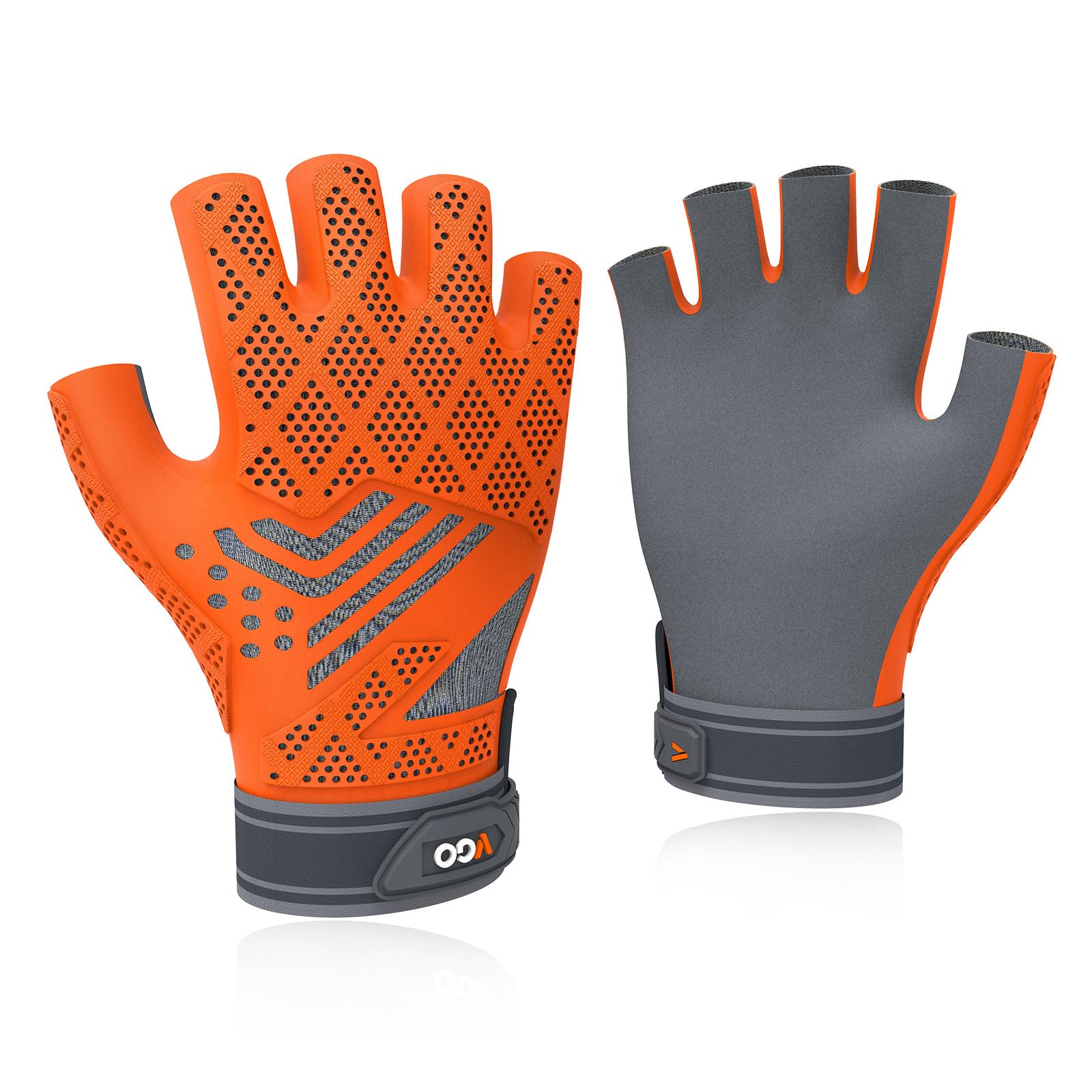 Vgo... Work Gloves Men Fingerless Seamless Anti-impact Multipurpose Utility Seamless Gloves for Delivery Carpenter Sport, Summer Light Duty