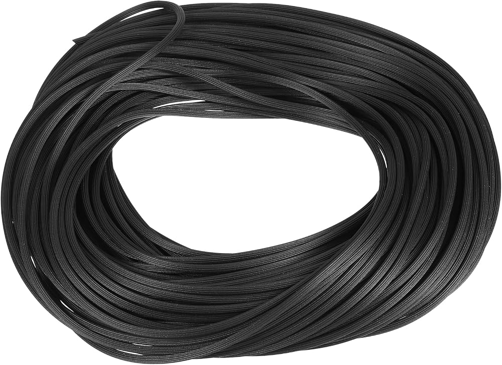 sourcing map 100FT Round Window Screen Spline 0.13" Black TPE Repair