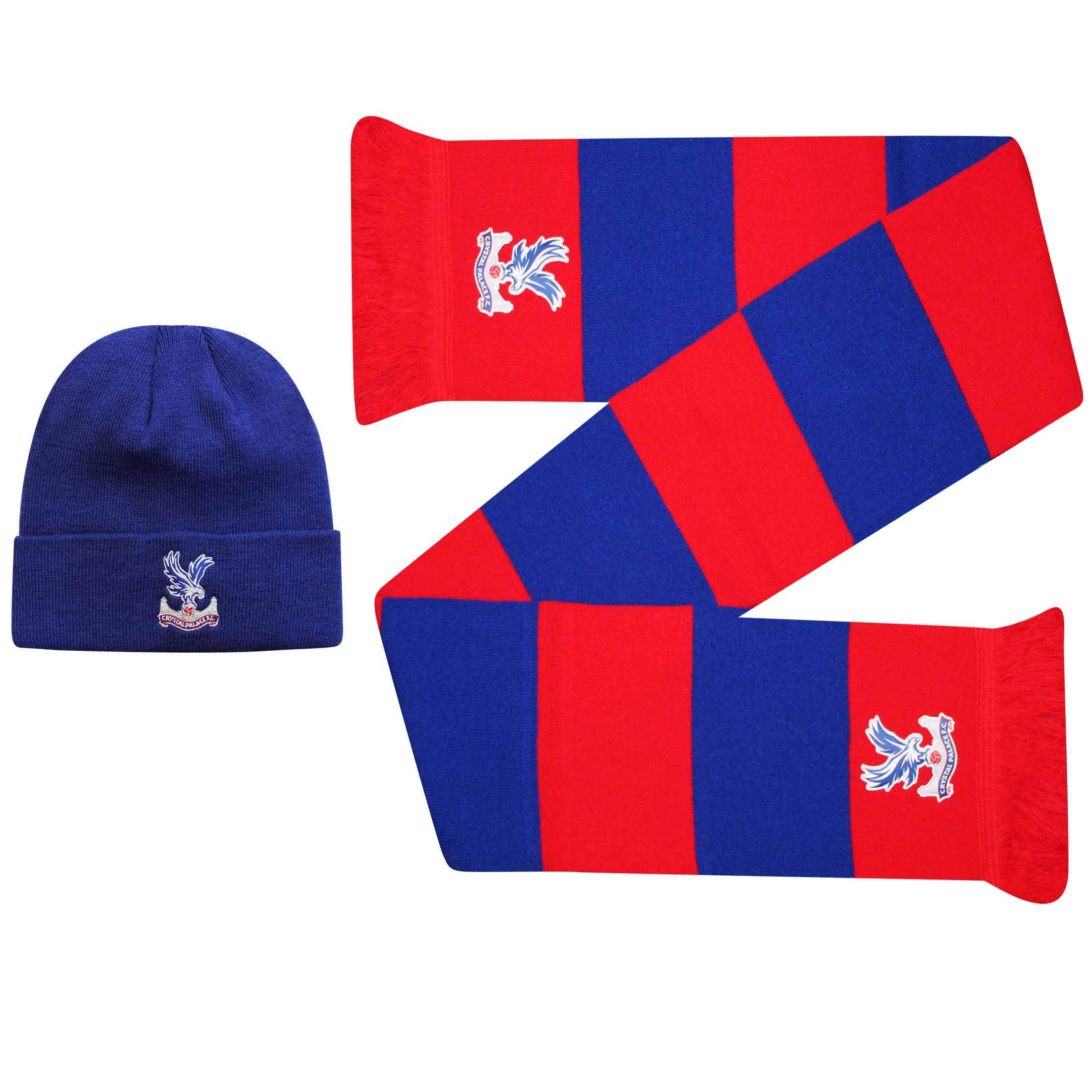 Crystal Palace Football Fans Official Hat & Scarf Gift Set (100% Acrylic)