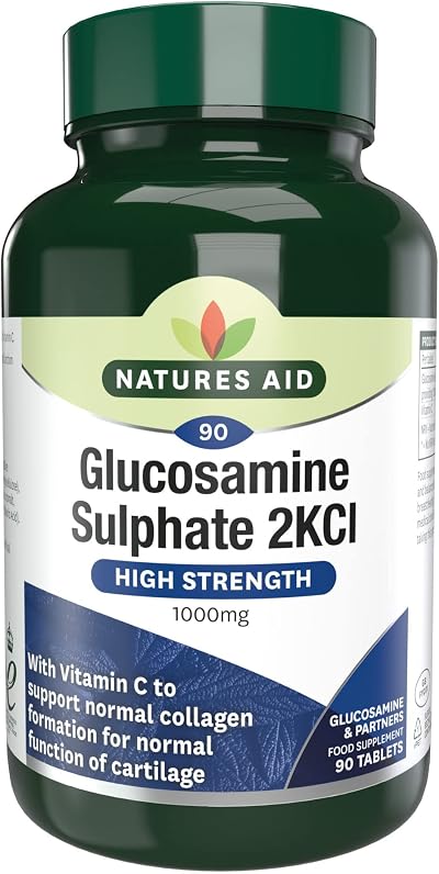 Natures Aid Glucosamine Sulphate 2KCl 1000mg – 90 Tablets Vitamin C Joint