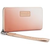 Montana West X Wrangler Wristlet Wallets for Women Gradient Color Bifold Wallet Large Capacity RFID Blocking Clutch Wallets with ID Window