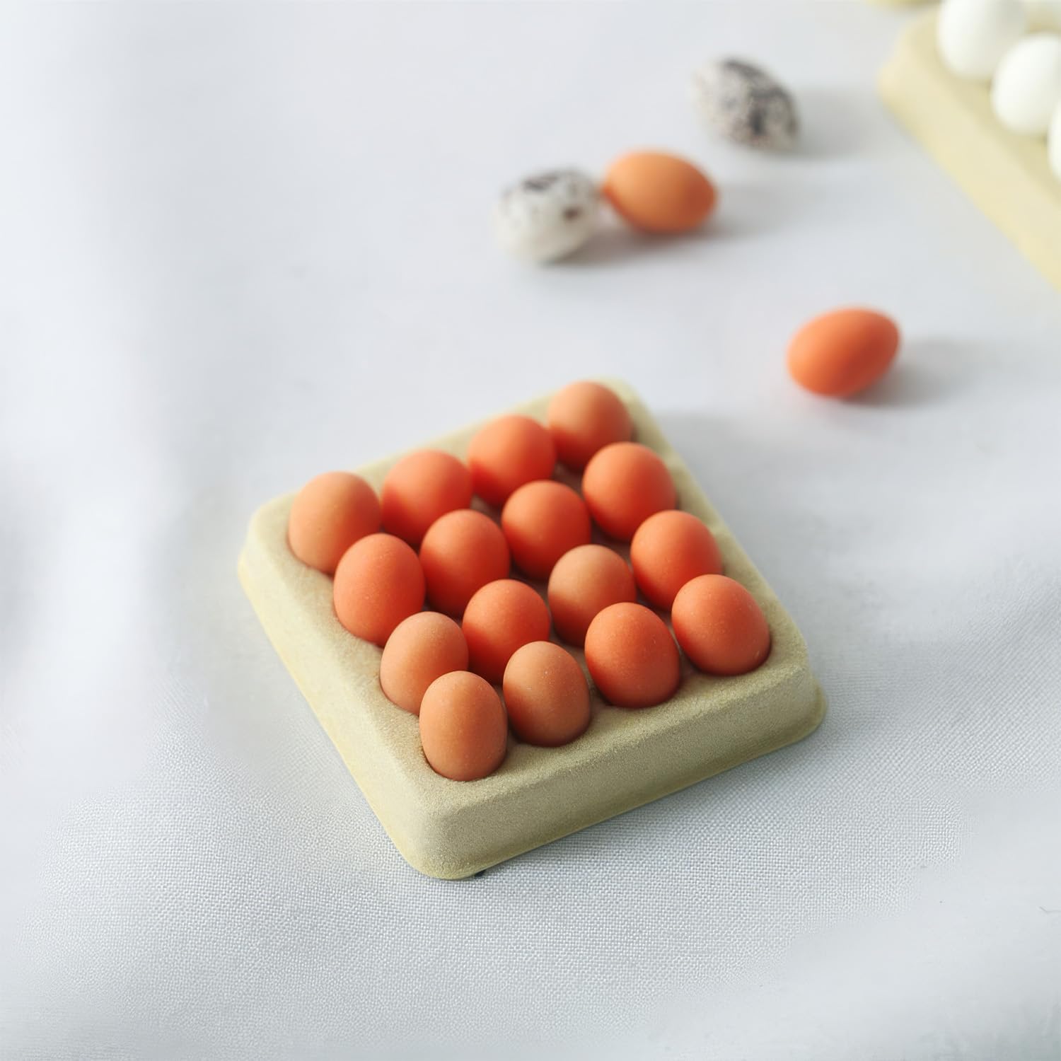Photo 1 of 16pcs Miniature Eggs, Cute Mini Quail Eggs, Fake Food, Realistic Dollhouse Miniatures, Mini Kitchen Décor (Eggs)