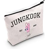 BLUPARK Singer Merch K-pop Characters Bag K-pop Team Gift for Fans Singer Fan Gift Army Inspired Zipper Pouch Bag (Jungkook Bag)
