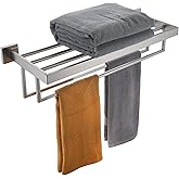 KOKOSIRI Towel Rack 24'' Bathroom Towel Shelves with Double Towel Bars SUS304 Stainless Steel Wall Mounted, Brushed Nickel, B6003BR