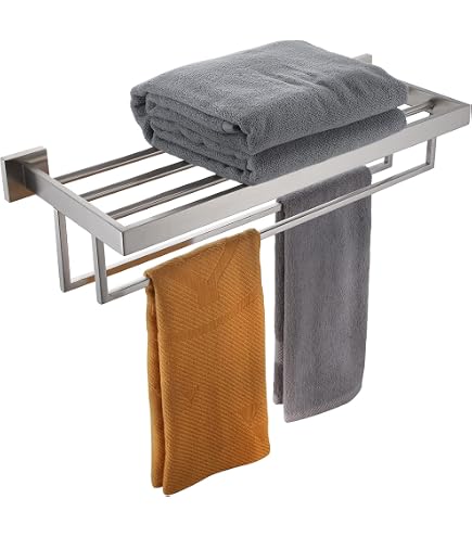 Porte-Serviettes Pivotant KOKOSIRI - Acier Inoxydable Chromé - 2 Bras - Salle De Bain/Cuisine