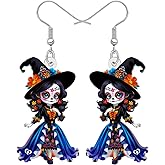 BAMAY Acrylic Creepy Doll Earrings for Women,Spooky Voodoo Dolls Shape Halloween Earrings Dangle Witchy Wicked Gifts for Women Jewelry Costume Accessories
