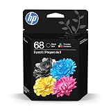 HP 68 Black/Tri-Color Ink Cartridges (2-Pack) | Works Envy 6100e, 6500e Series | Eligible for Instant Ink | 6L6S2TN | Packaging May Vary