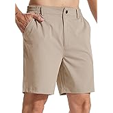LeapsLion Men's 7" Lightweight Golf Shorts Casual Quick Dry Breathable Stretch Work Flat Front Shorts with 3 Pockets
