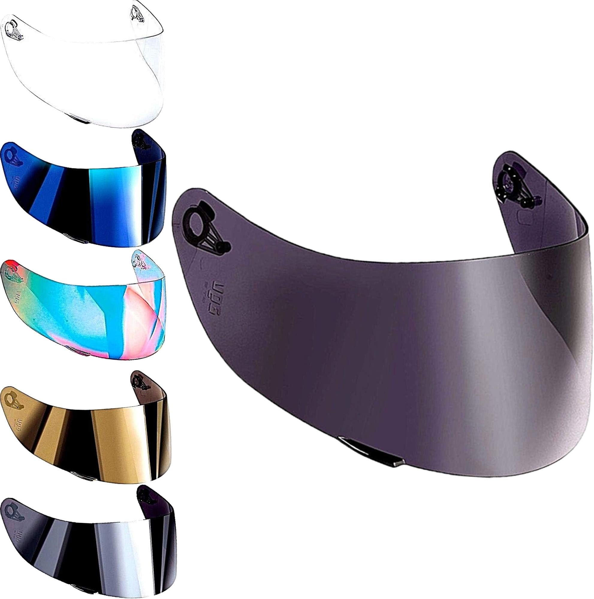 Agv Visor K1 K5 K5s K3 sv S4-sv Horizon Skyline Stealth-Sv Helmets Aftermarket Blue Mirror ( Light Smoke )