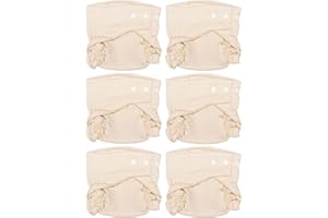 Osocozy Two Sized Fitted Cloth Diaper - 6 Count (Pack of 1) - Soft, Durable and Absorbent 100% Cotton Birdseye Weave Material. Easy to Use Snap Closures. Size 1 Fits 7-18 lbs