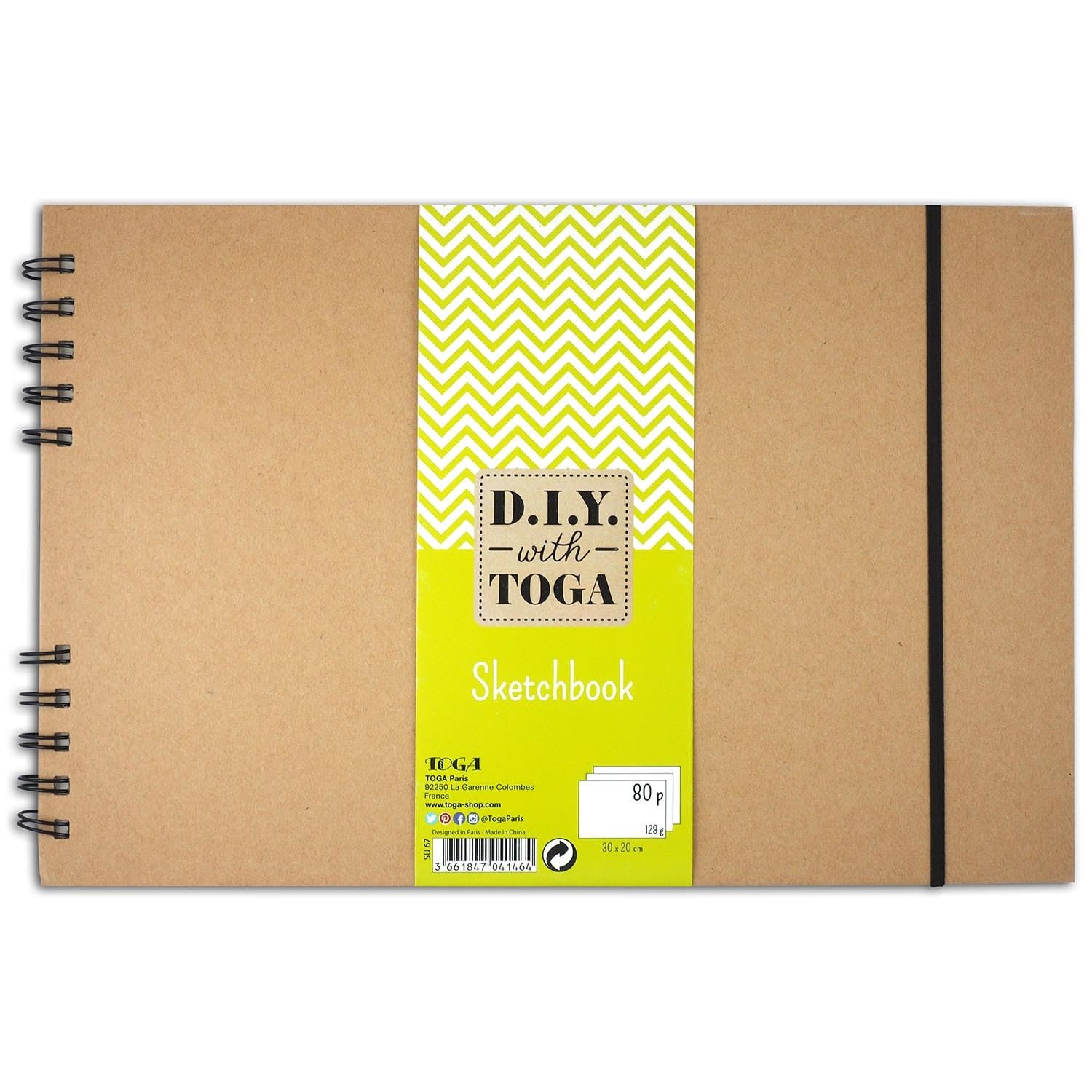 DRAEGER PARIS 1886 Spiral Setchbook, Light Brown (Kraft Paper), 30 x 20 x 2 cm