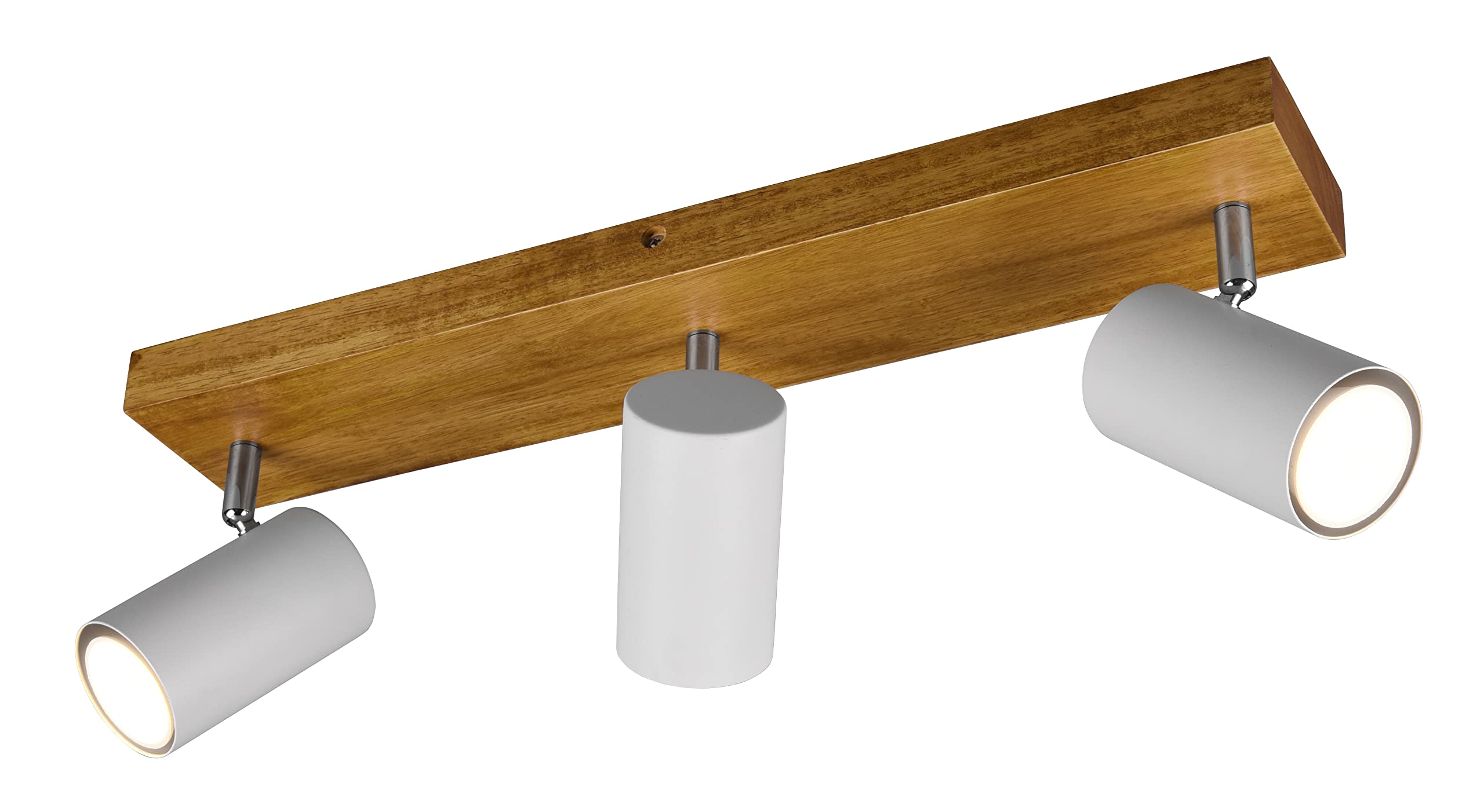 Trio Leuchten Marley 812400331 Spotlight Bar Metal White Matt Wood Exclusive 3X GU10