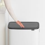 Brabantia Bo Touch Bin 2 x 30 L White Metal Waste Recycling view 5