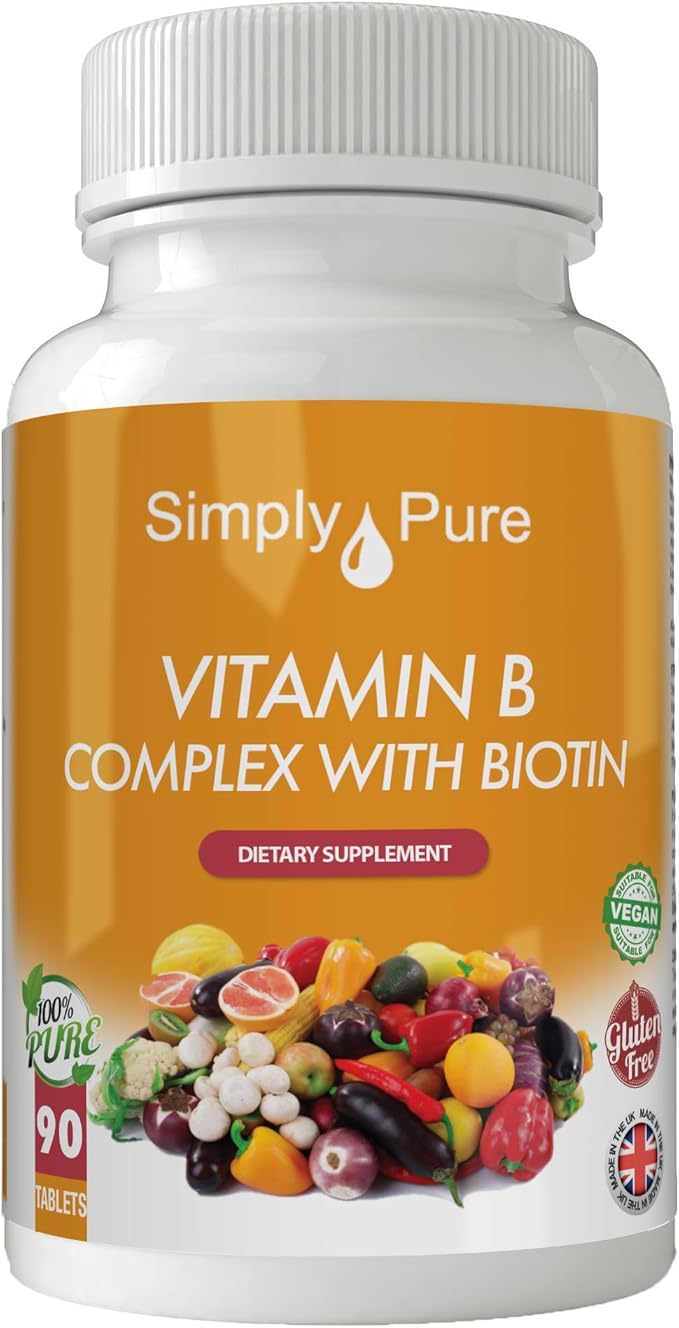 Vitamin B Complex 90 Tablets, Gluten Free, Vegan, Exclusive to Amazon