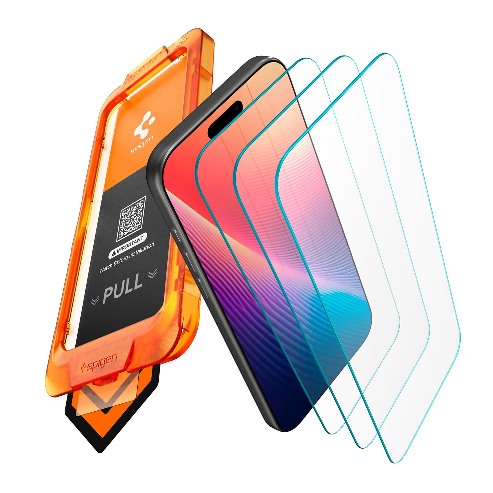 Spigen AlignMaster S Tempered Glass Screen Protector Guard for iPhone 17 Pro Max [3 Pack]