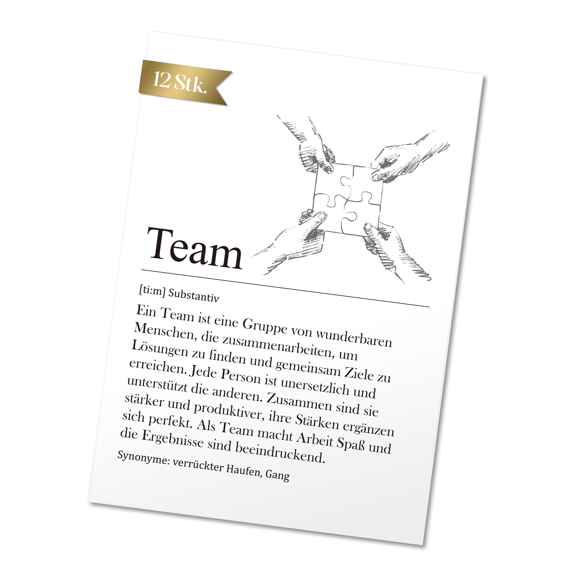 BIROYAL Set of 12 Team Cards A6, Colleague Card, Colleague Gift, Leaving Cards Office & Work, Work Colleagues Employee Cards, Greeting Card, Team, Synonym Team Single Card without Envelopes (Team 3)