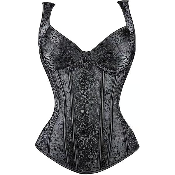 Kimring Women's Gothic Retro Jacquard Peasant Shoulder