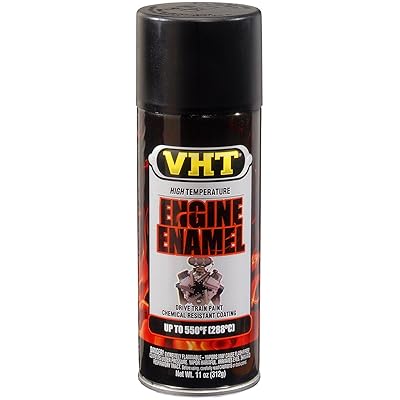 VHT SP130 Engine Enamel Flat Black Can - 11 oz