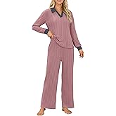 Blooming Jelly Womens Lounge Sets Long Sleeve Fall Pajama Sets Casual Matching 2 Piece PJ