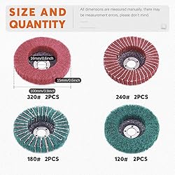 Rustark 8 Pcs 4"Nylon Fiber Flap Disc Polishing