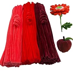 Swpohrat 300 Pieces Shades of Red Pipe Cleaner